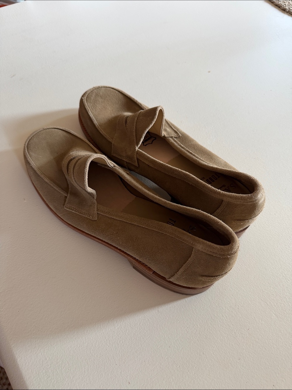 Todd Snyder X Sanders Edwin Suede Penny Loafers in Light Brown Sz 10 Tub2